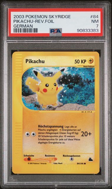 Pikachu – Skyridge Reverse Holo (Deutsch) – PSA 7