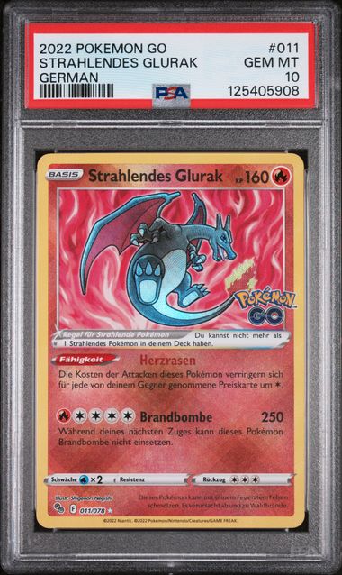 Strahlendes Glurak – Pokémon GO (Deutsch) – PSA 10