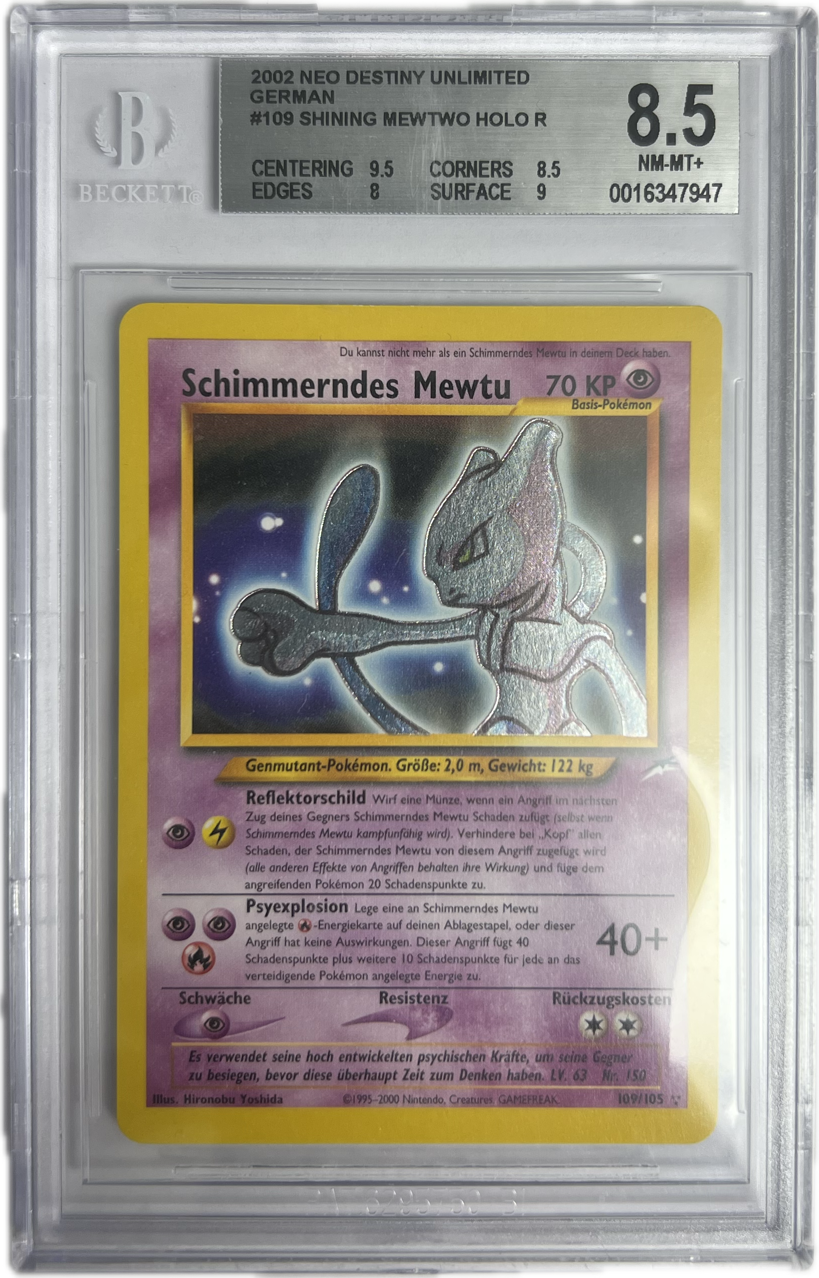 Schimmerndes Mewtu – Neo Destiny (Deutsch) – BGS 8.5